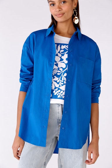Bild 4 von Hemdbluse elastischer Baumwoll-Popeline in blue lolite | Oui