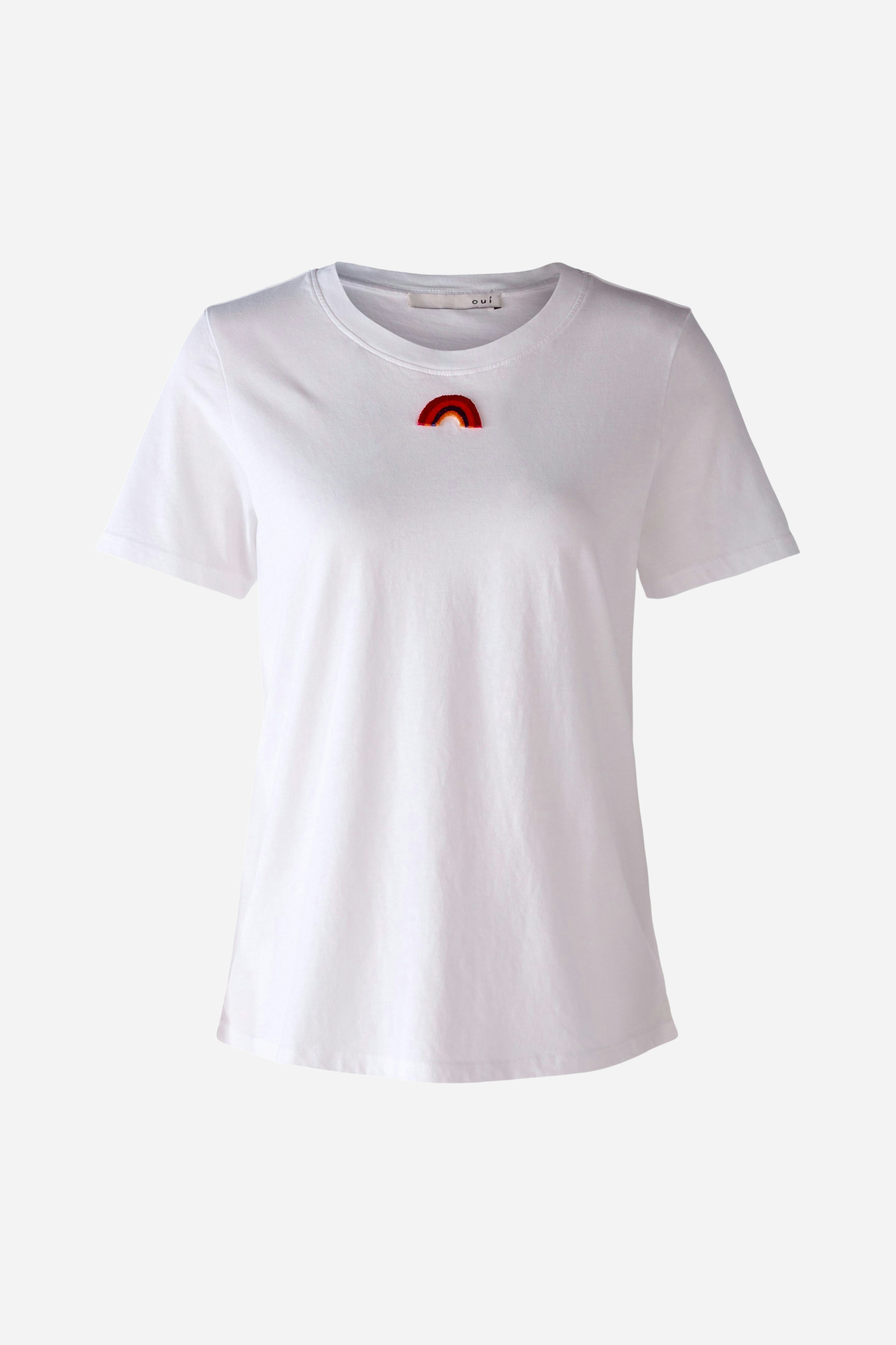 Bild 1 von T-Shirt in Baumwolle mit Stickerei in optic white | Oui