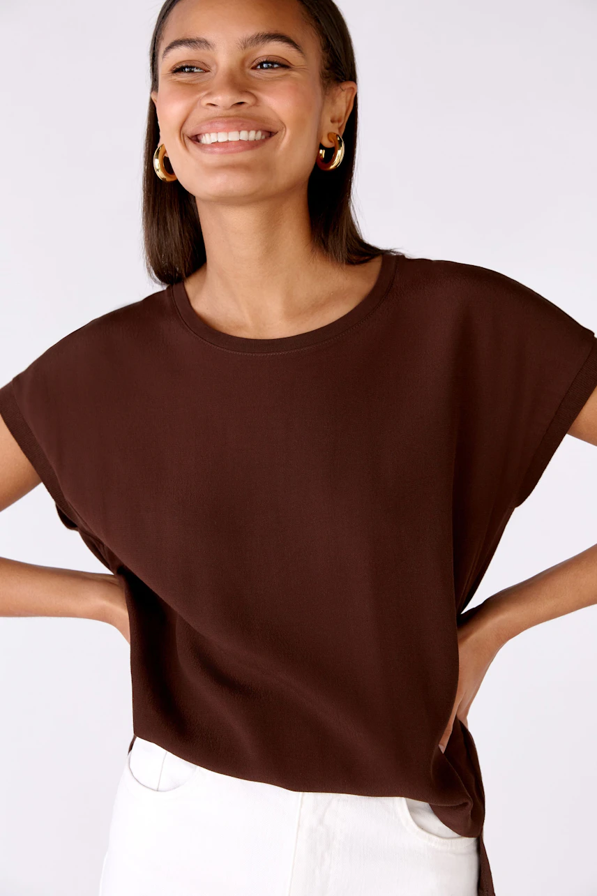 Bild 5 von Blouse shirt 100% viscose patch in chocolate fudge | Oui