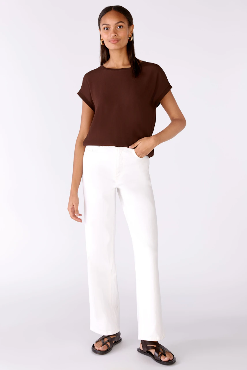 Bild 1 von Blouse shirt 100% viscose patch in chocolate fudge | Oui