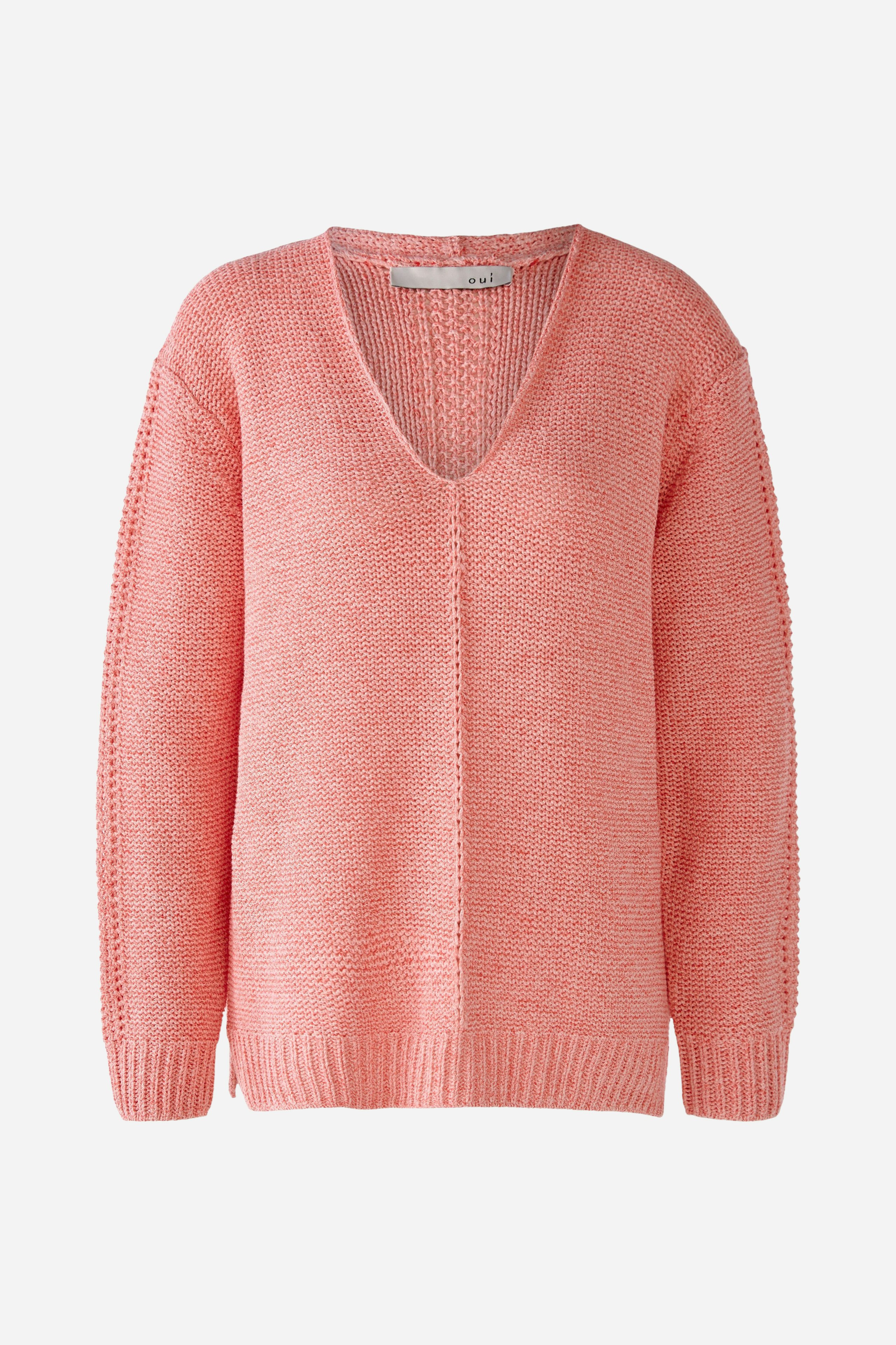 Bild 7 von Pullover with V-neck in red | Oui