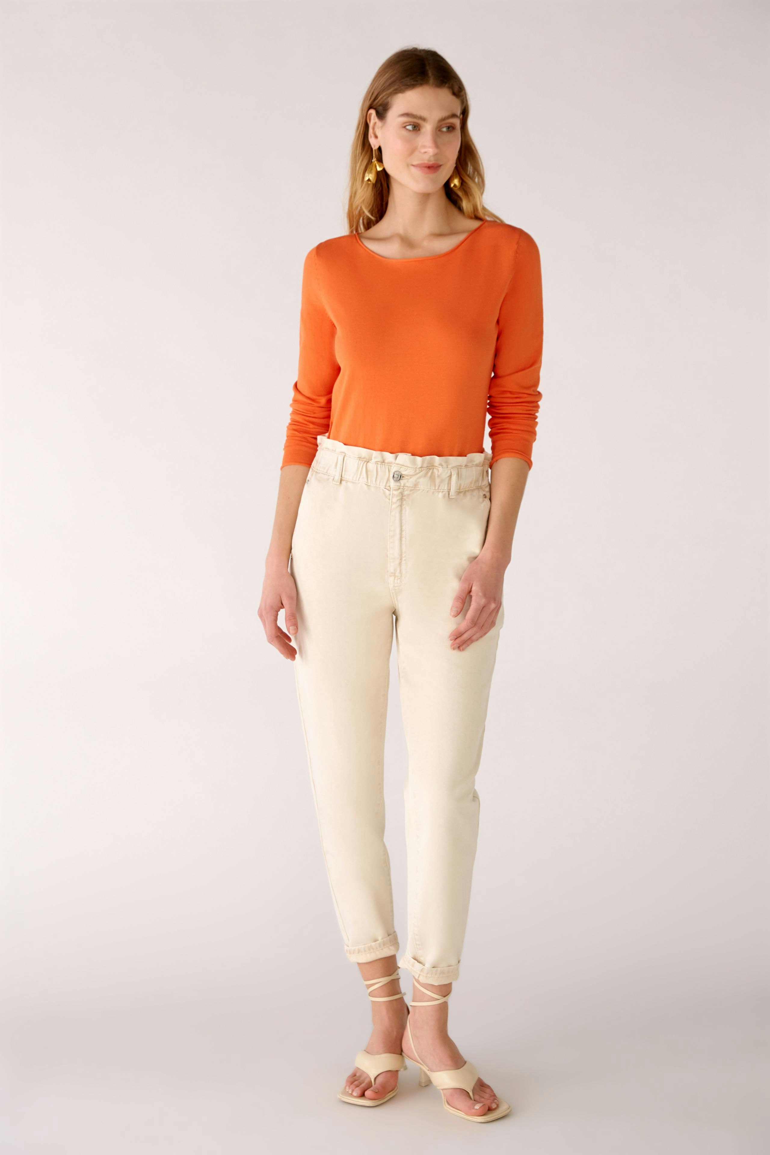 Bild 2 von Pullover in Baumwollmischung in vermillion orange | Oui