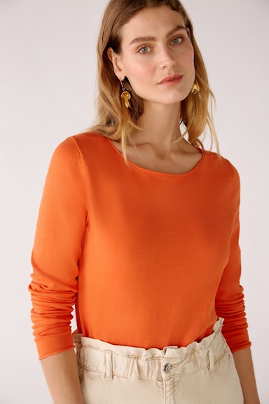 Bild 5 von Pullover in cotton blend in vermillion orange | Oui