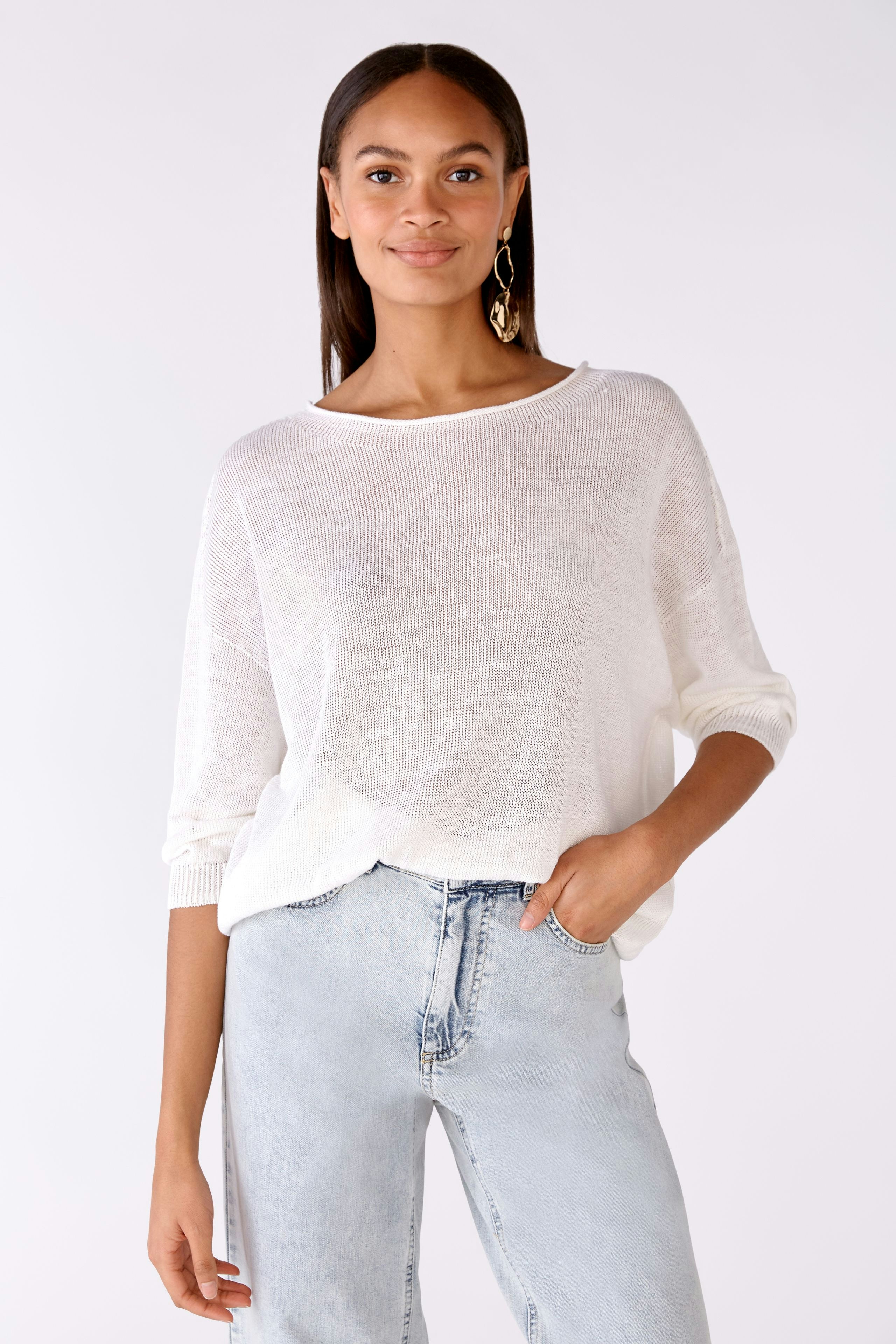 Bild 2 von Pullover 100% linen in optic white | Oui