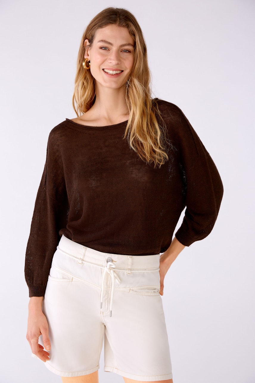 Bild 2 von Pullover 100% Leinen in chocolate fudge | Oui