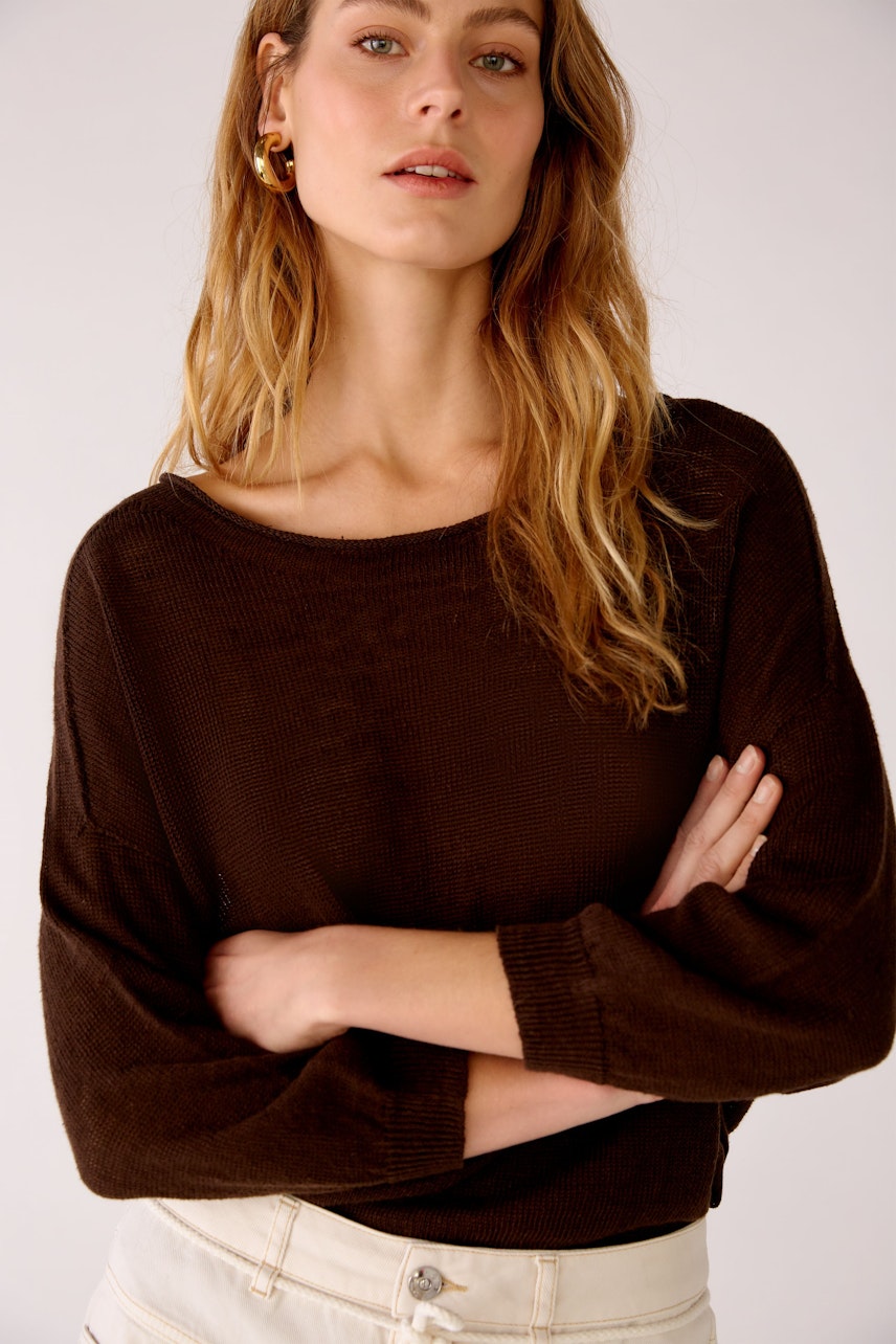 Bild 6 von Pullover 100% Leinen in chocolate fudge | Oui