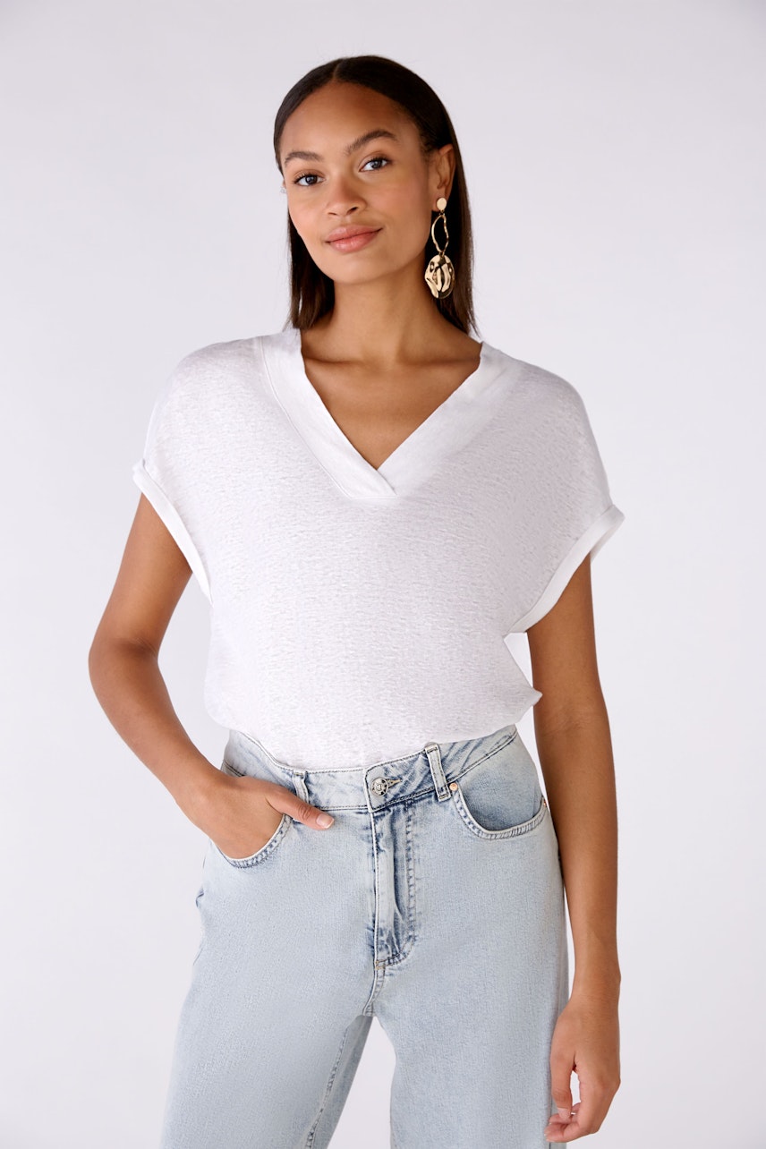 Bild 2 von T-shirt 100% linen in optic white | Oui
