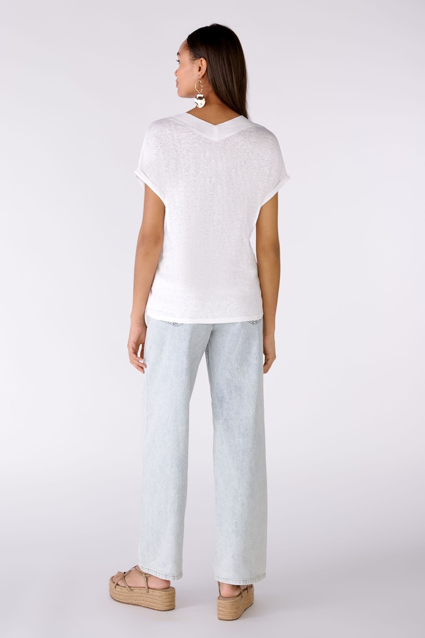 Bild 3 von T-shirt 100% linen in optic white | Oui