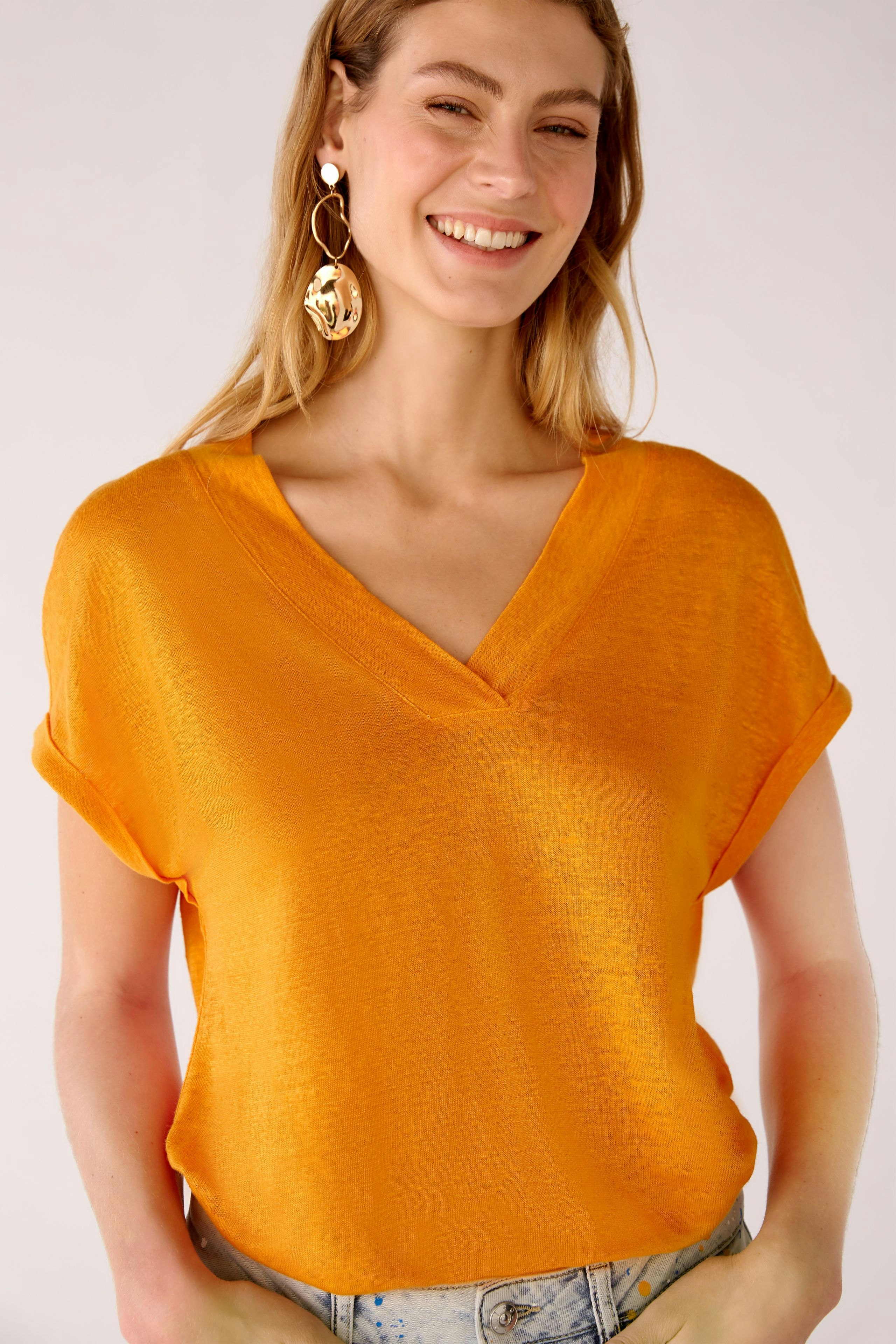 Bild 5 von T-shirt 100% linen in flame orange | Oui
