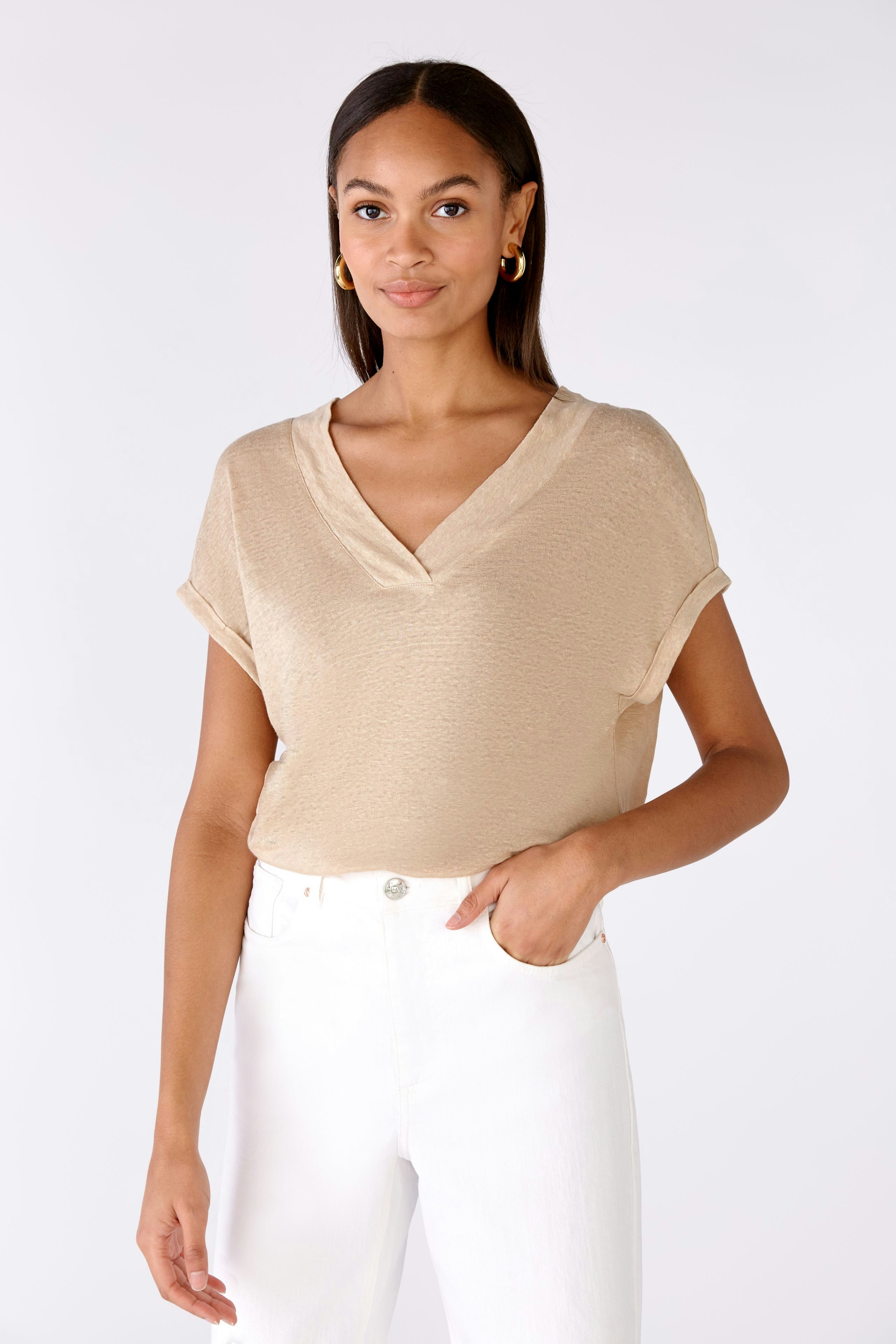 Bild 2 von T-Shirt 100% Leinen in light stone | Oui