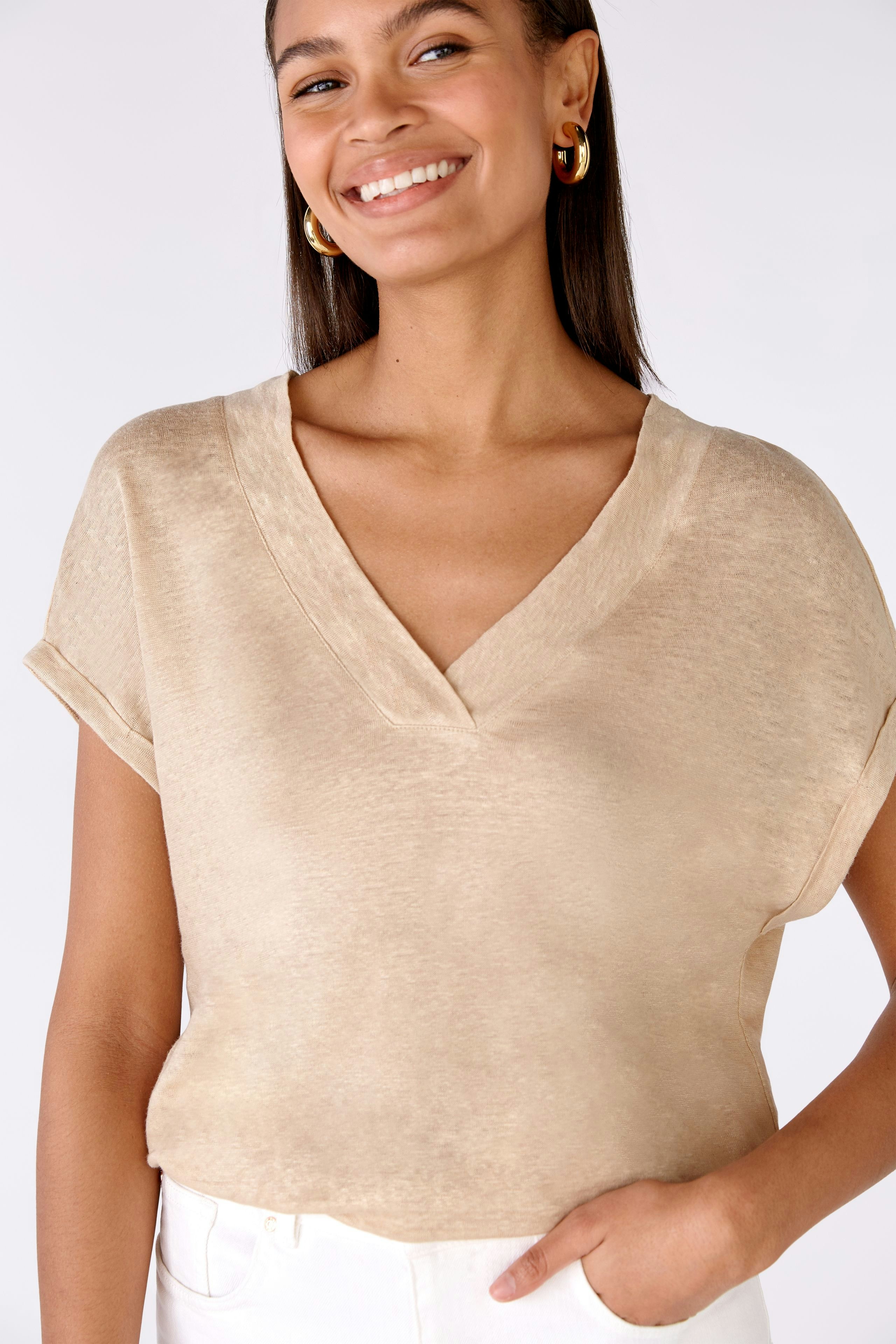 Bild 4 von T-Shirt 100% Leinen in light stone | Oui