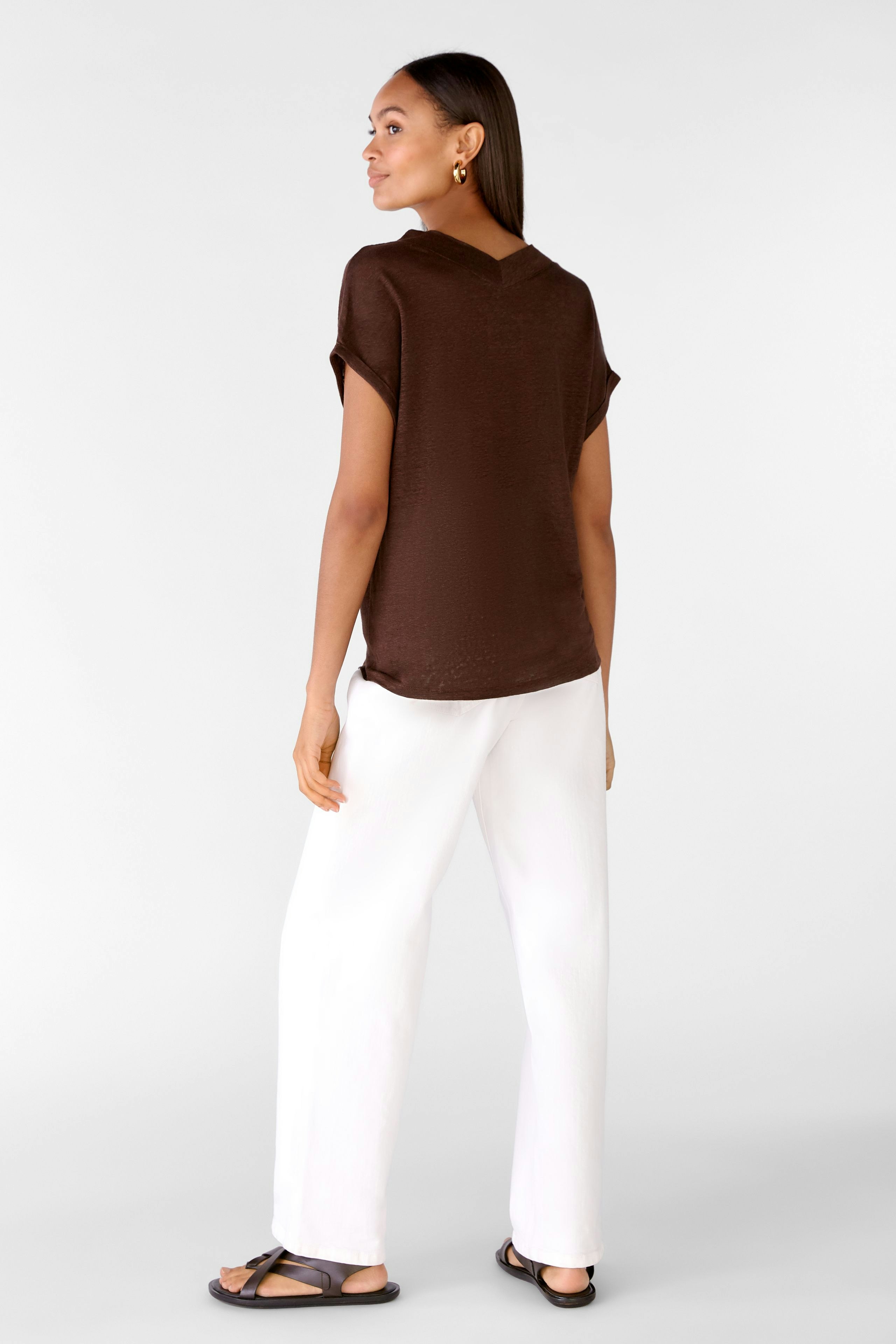 Bild 3 von T-shirt 100% linen in chocolate fudge | Oui