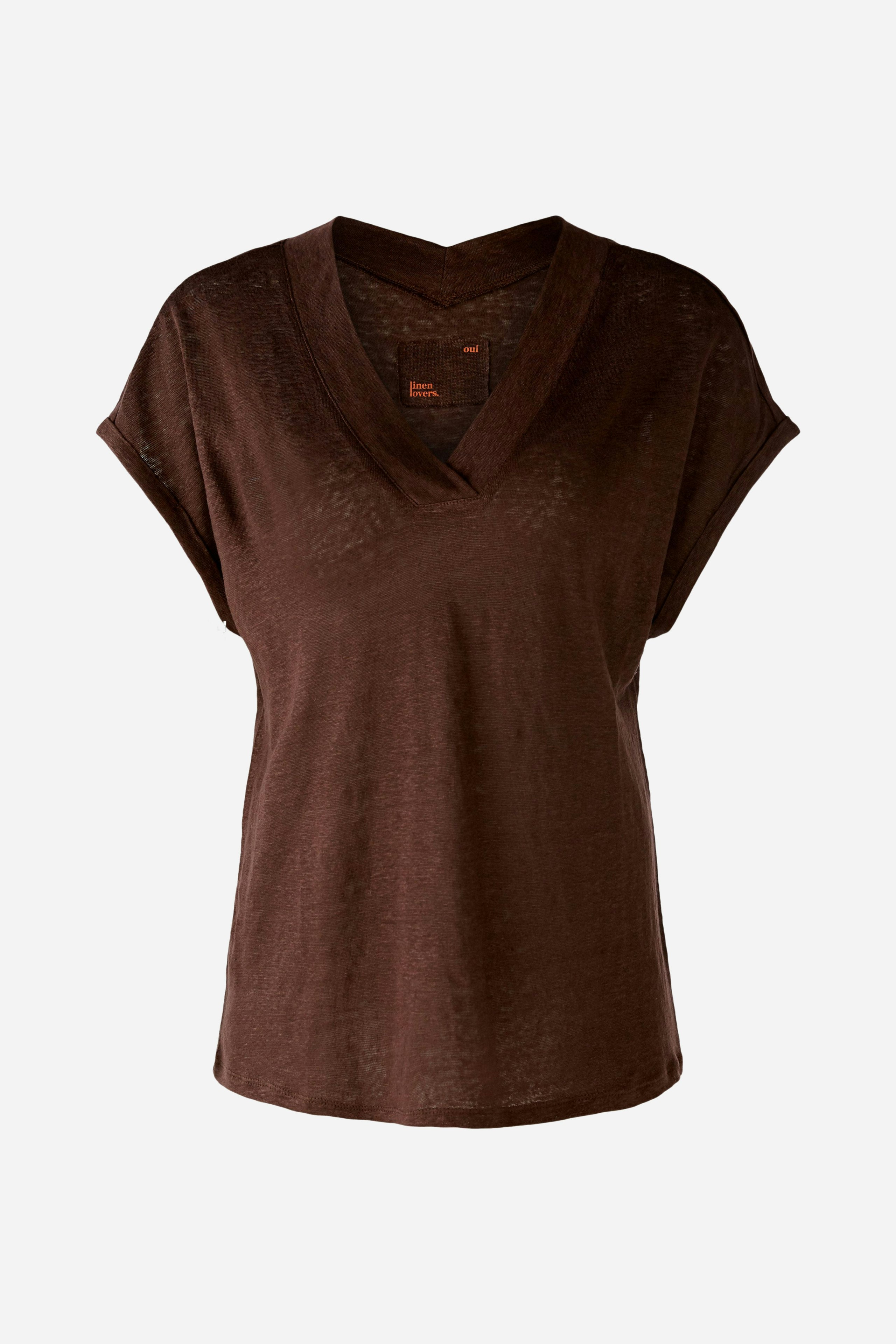 Bild 6 von T-shirt 100% linen in chocolate fudge | Oui