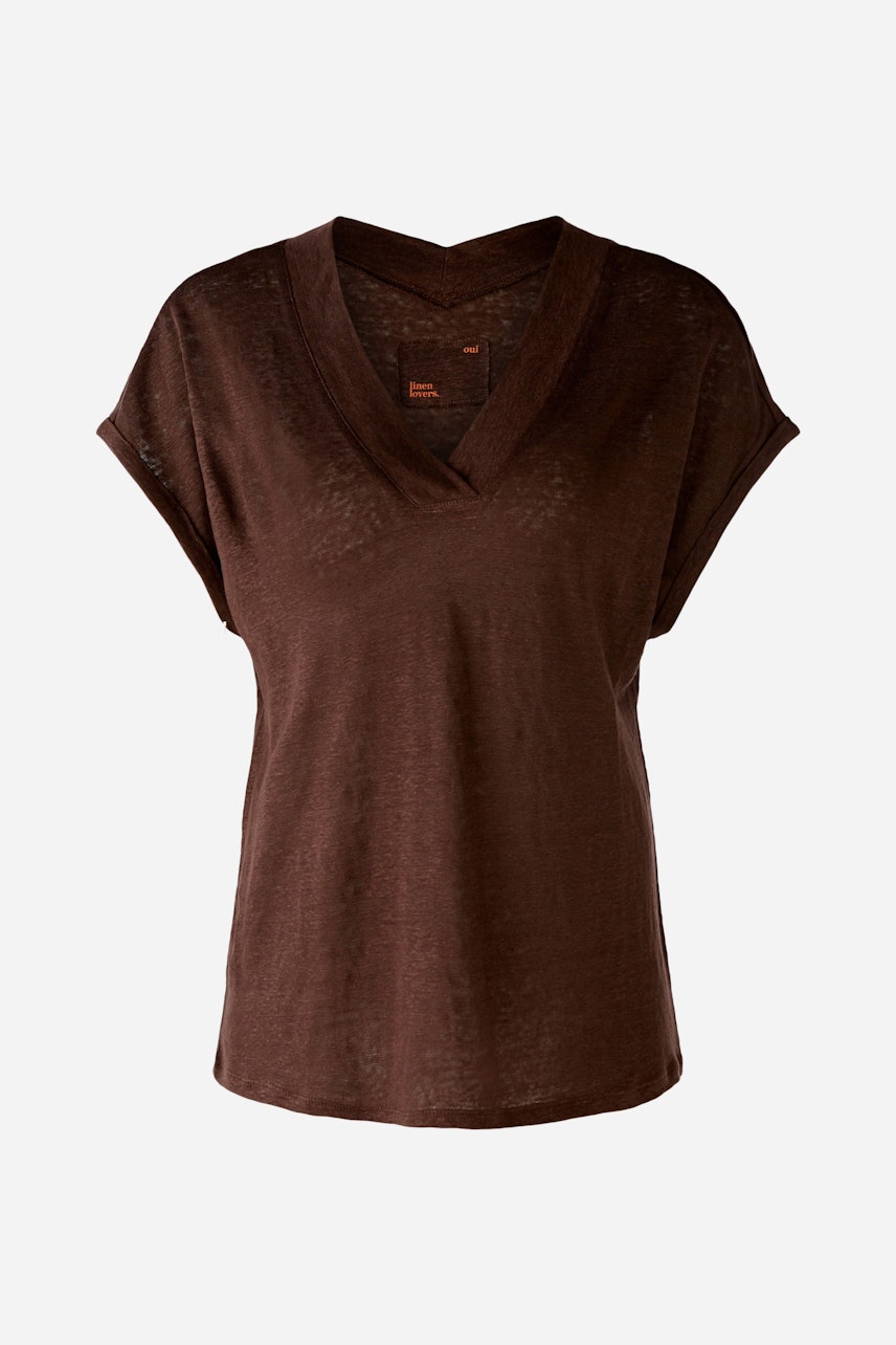 Bild 6 von T-Shirt 100% Leinen in chocolate fudge | Oui