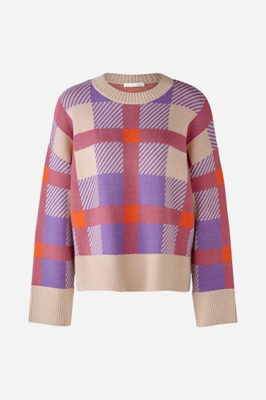 Bild 8 von Knitted pullover with check pattern in lilac orange | Oui