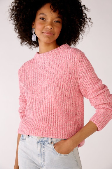 Bild 4 von Knitted pullover with stand-up collar in pink rose | Oui