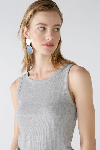 Bild 5 von FILIZ Top elastic viscose rib in river stone | Oui