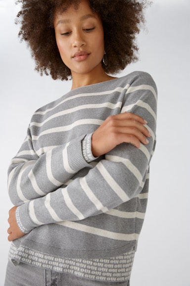 Bild 1 von Pullover reine Baumwolle in grey white | Oui