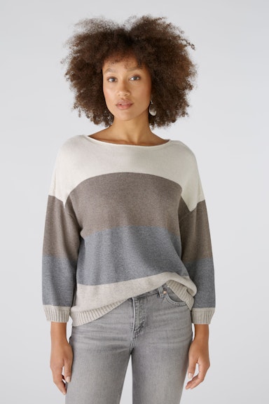 Bild 3 von Pullover with cotton and viscose in ltbrown white | Oui