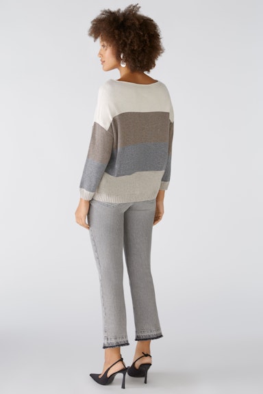 Bild 4 von Pullover with cotton and viscose in ltbrown white | Oui