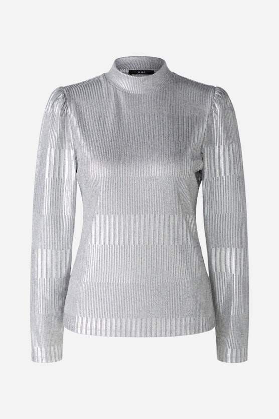 Long-sleeved shirt with silver lustre