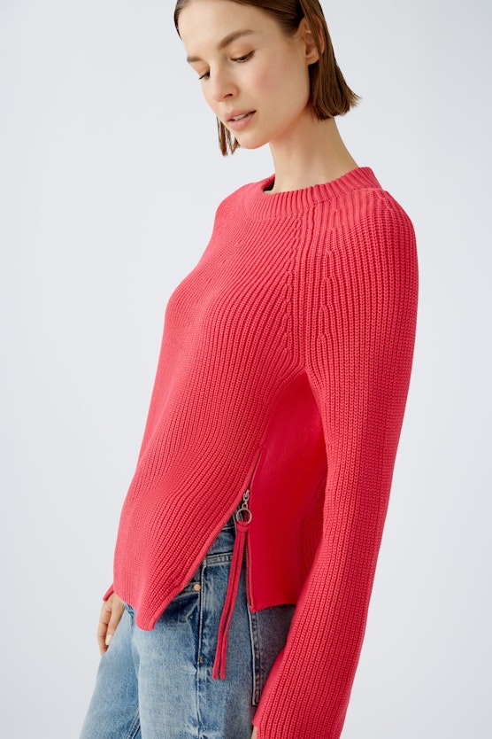 RUBI Pullover with zip, in pure cotton