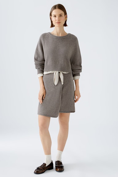 Bild 1 von Knitted skirt wool blend in smoky taupe | Oui