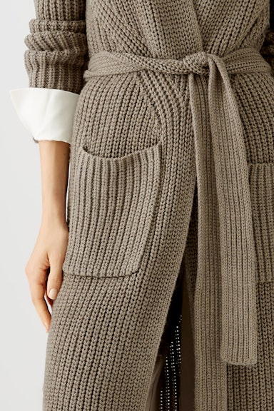 Bild 5 von Knitted coat with wool in smoky taupe | Oui