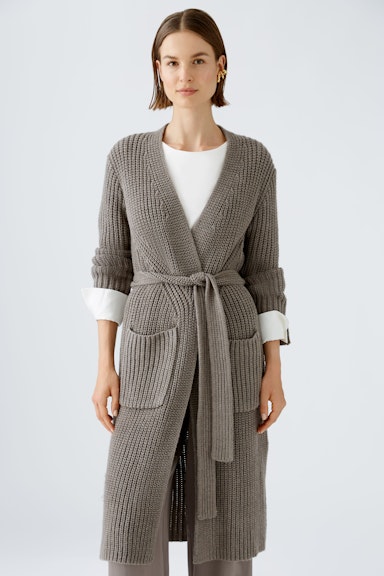 Bild 1 von Knitted coat with wool in smoky taupe | Oui