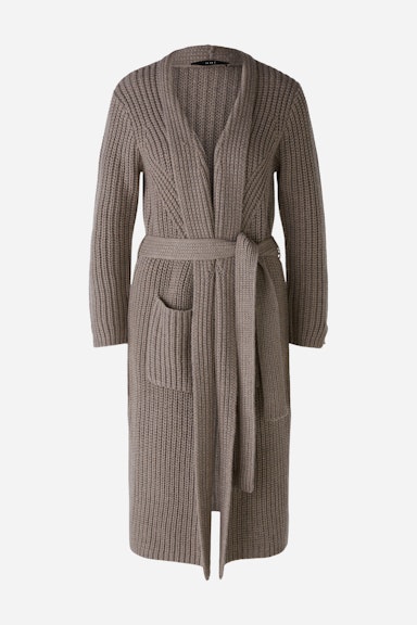 Bild 7 von Knitted coat with wool in smoky taupe | Oui