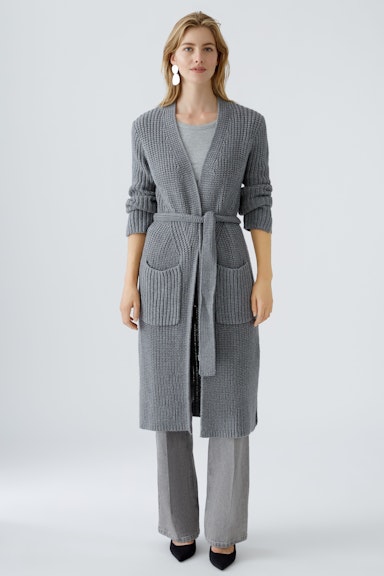 Bild 2 von Knitted coat with wool in grey | Oui