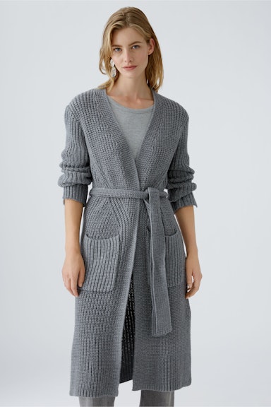 Bild 3 von Knitted coat with wool in grey | Oui