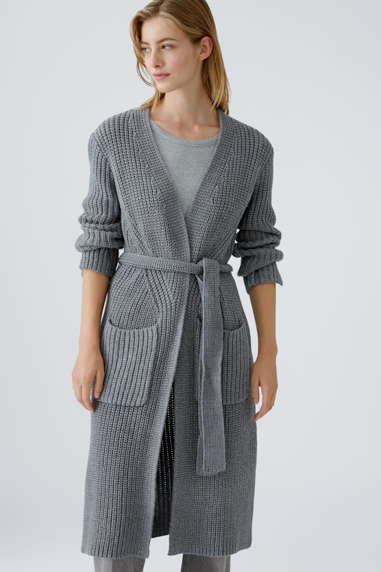 Knitted coat with wool