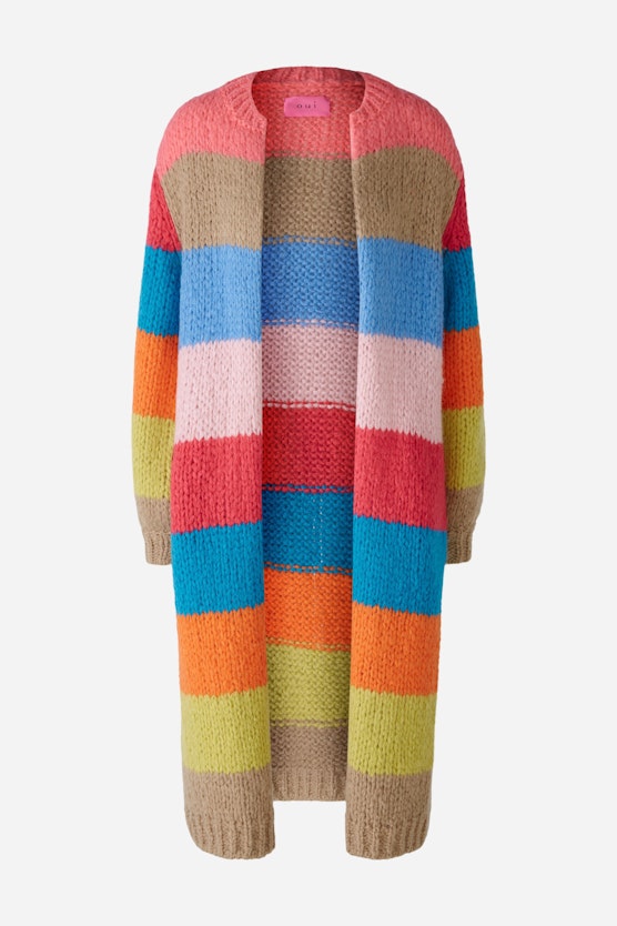 Knitted coat with wool and mohair