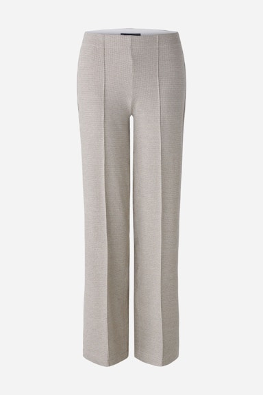 Bild 7 von Trousers cotton jersey in brown offwhite | Oui