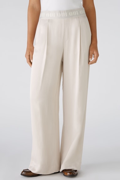 Bild 2 von Palazzo trousers viscose mixture in light stone | Oui