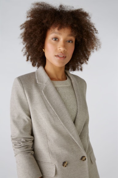 Bild 4 von Blazer cotton jersey in brown offwhite | Oui