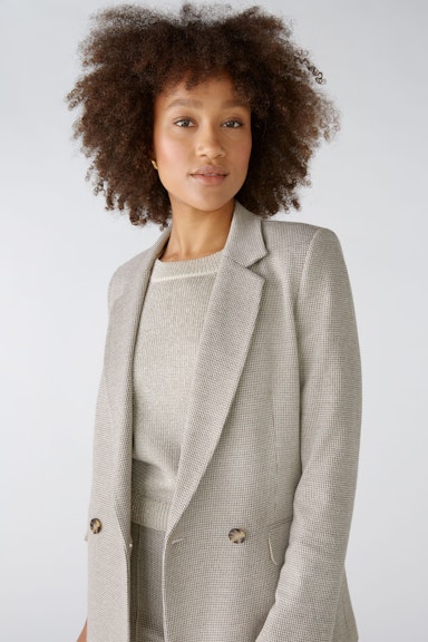 Bild 5 von Blazer cotton jersey in brown offwhite | Oui