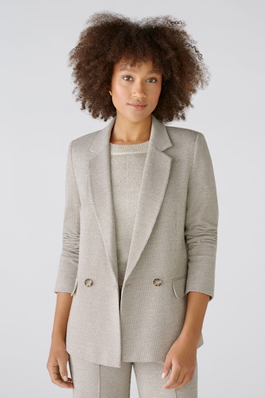 Bild 1 von Blazer cotton jersey in brown offwhite | Oui