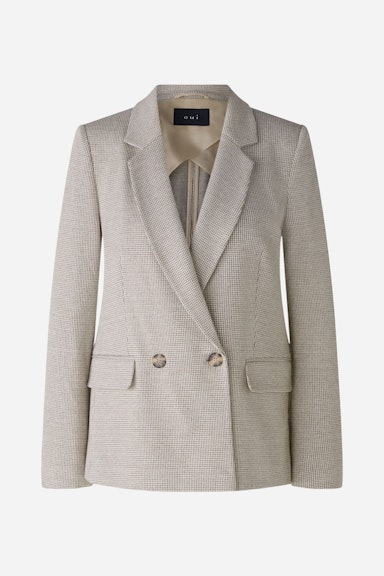 Bild 7 von Blazer cotton jersey in brown offwhite | Oui