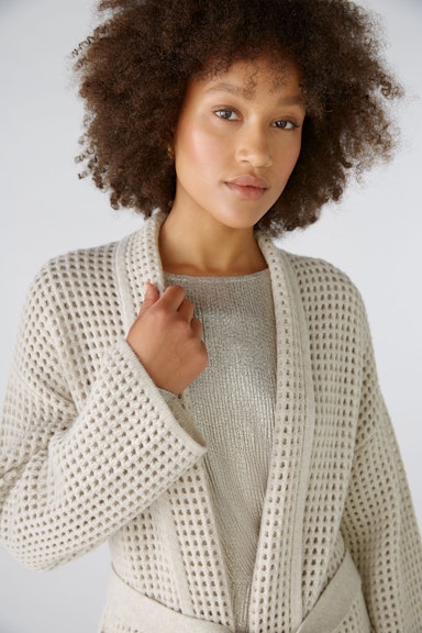 Bild 5 von Knitted coat with wool in offwhite | Oui