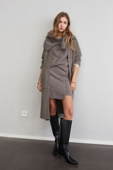 Bild 5 von Knitted skirt wool blend in smoky taupe | Oui