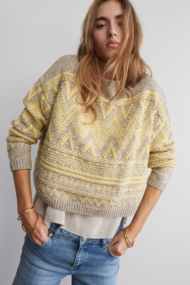 Bild 6 von Pullover cotton blend in yellow taupe | Oui