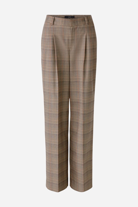 Pleated trousers with viscose and cotton