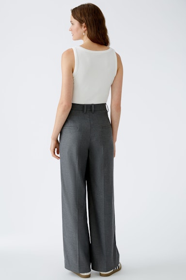 Bild 3 von Pleated trousers with viscose in dark grey | Oui