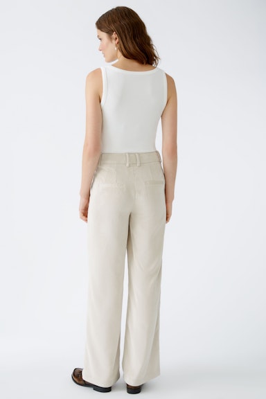 Bild 3 von Corduroy trousers straight leg, mid waist, long in light beige mel | Oui