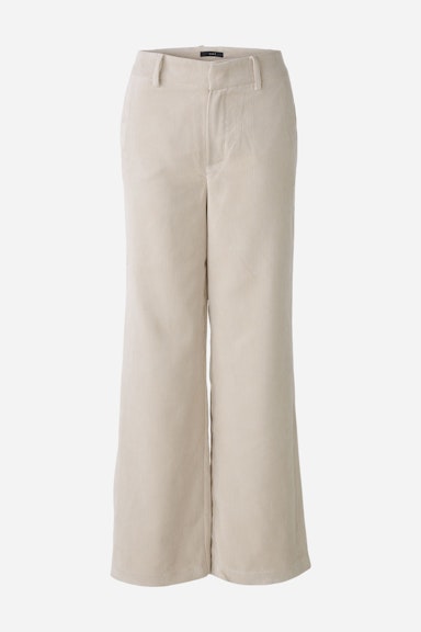 Bild 6 von Corduroy trousers straight leg, mid waist, long in light beige mel | Oui