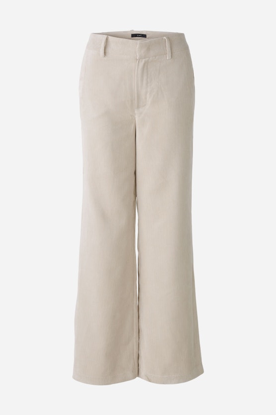 Corduroy trousers straight leg, mid waist, long