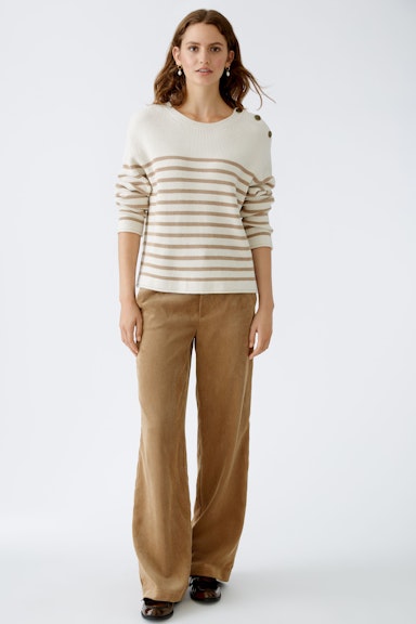 Bild 1 von Corduroy trousers straight leg, mid waist, long in camel | Oui