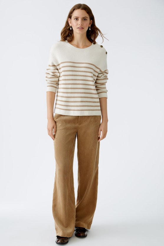 Corduroy trousers straight leg, mid waist, long